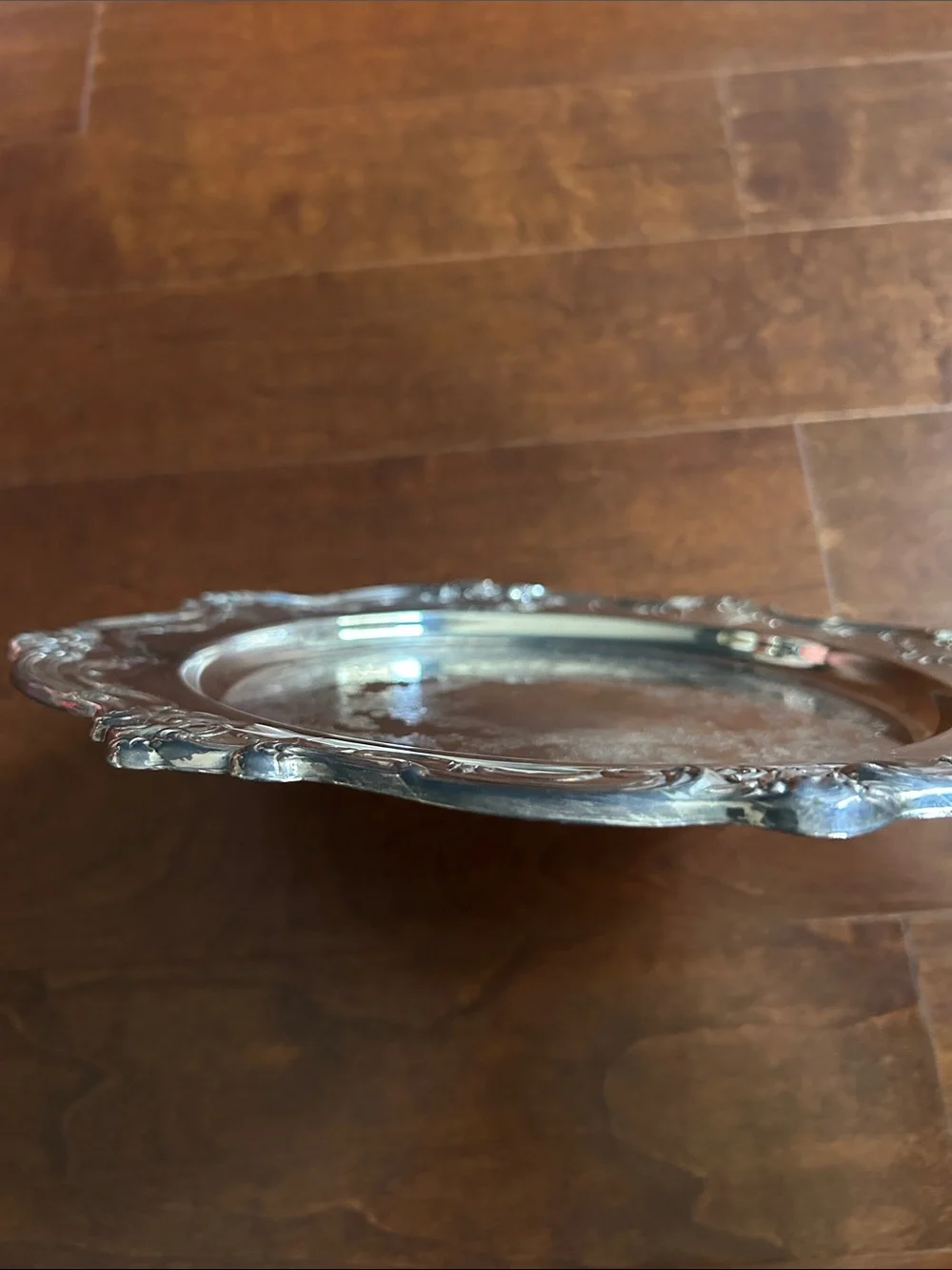 Vintage Gorham Ornate Electroplated Silver Serving Tray with Scalloped Edge
